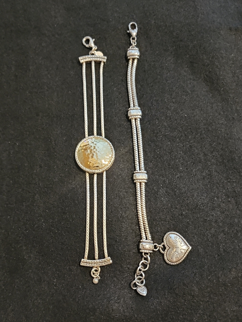 Brighton Two-Tone Multi-Strand Bracelet with Hammered Gold Accent